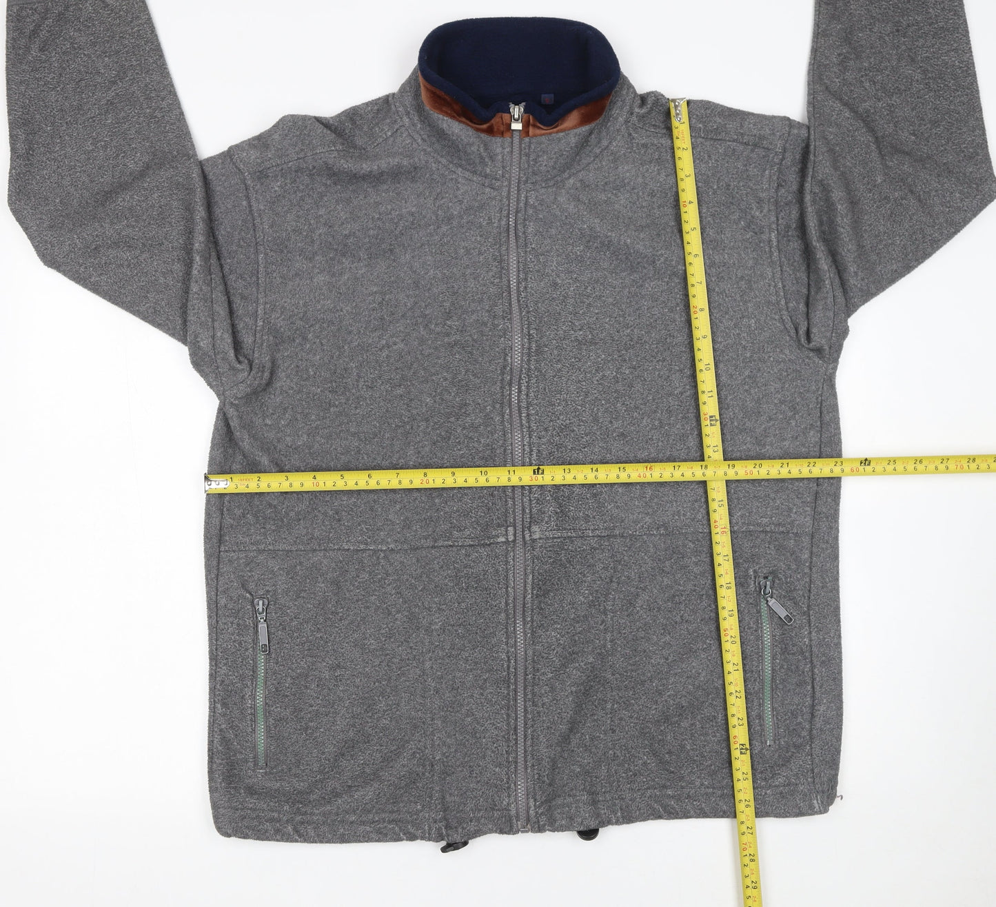 Sabrina Men’s Grey Fleece Full Zip Basic Jacket Size S