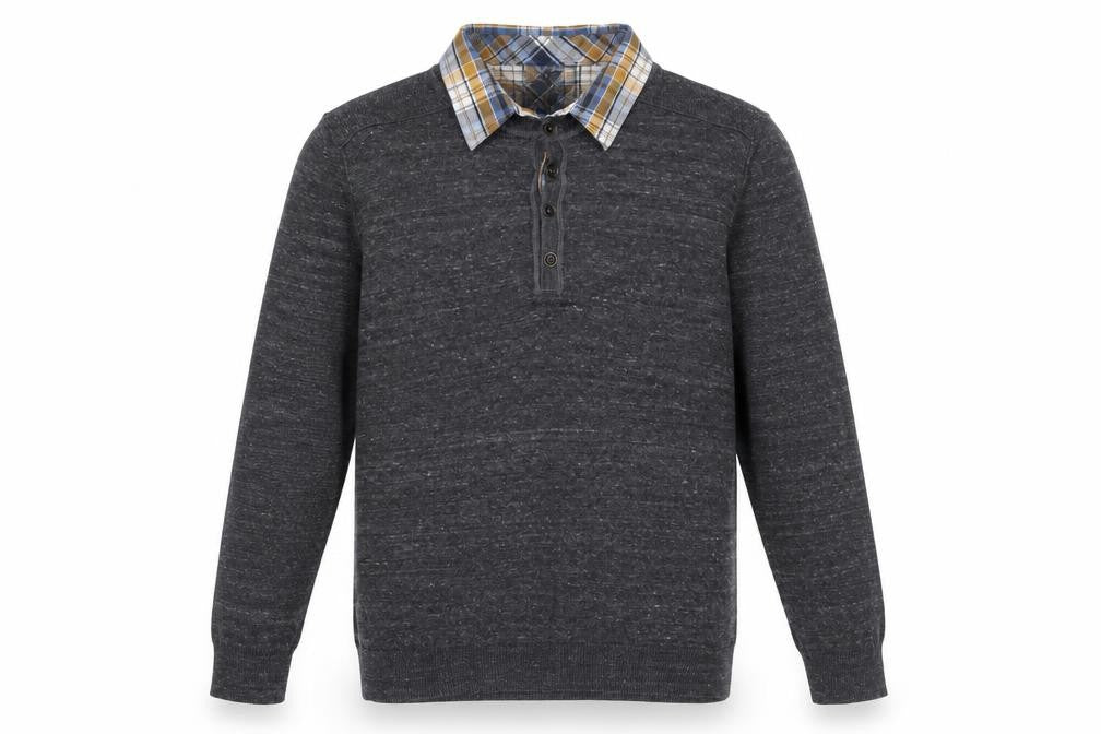 Marks & Spencer Men’s Grey Collared Henley Jumper Size L