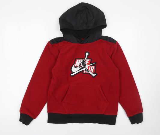 Nike Boys Red Fleece Pullover Hoodie 10-12 Years Jordan Jumpman Logo