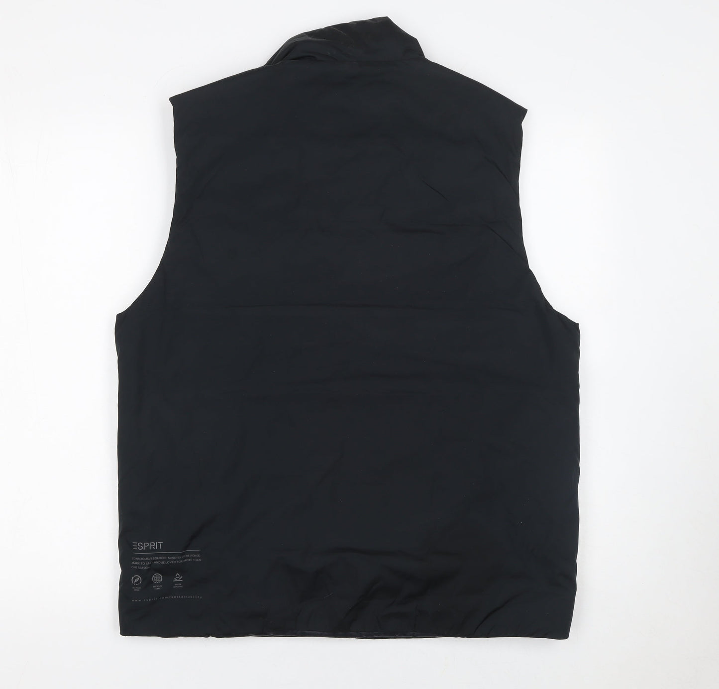 Esprit Men's Black M Padded Bodywarmer Waistcoat Full Zip