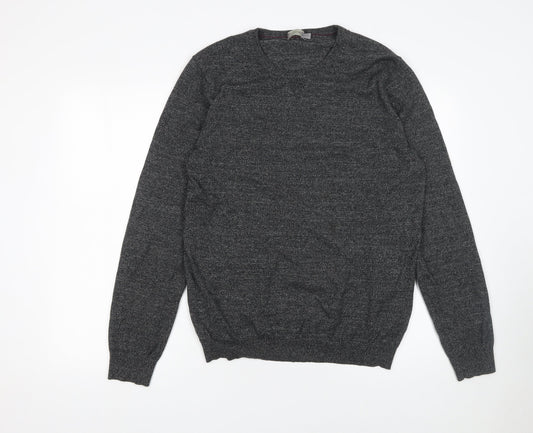 A-FRAME Men's Grey Cotton Crew Neck Pullover Jumper Size M