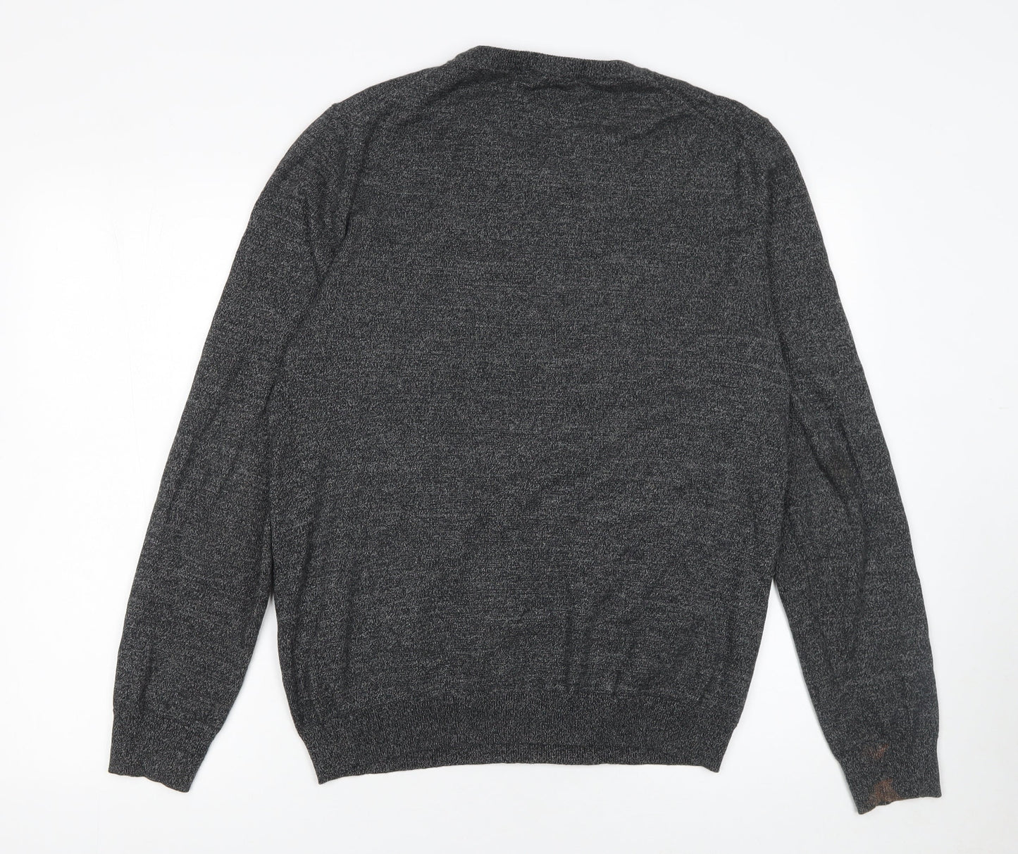 A-FRAME Men's Grey Cotton Crew Neck Pullover Jumper Size M