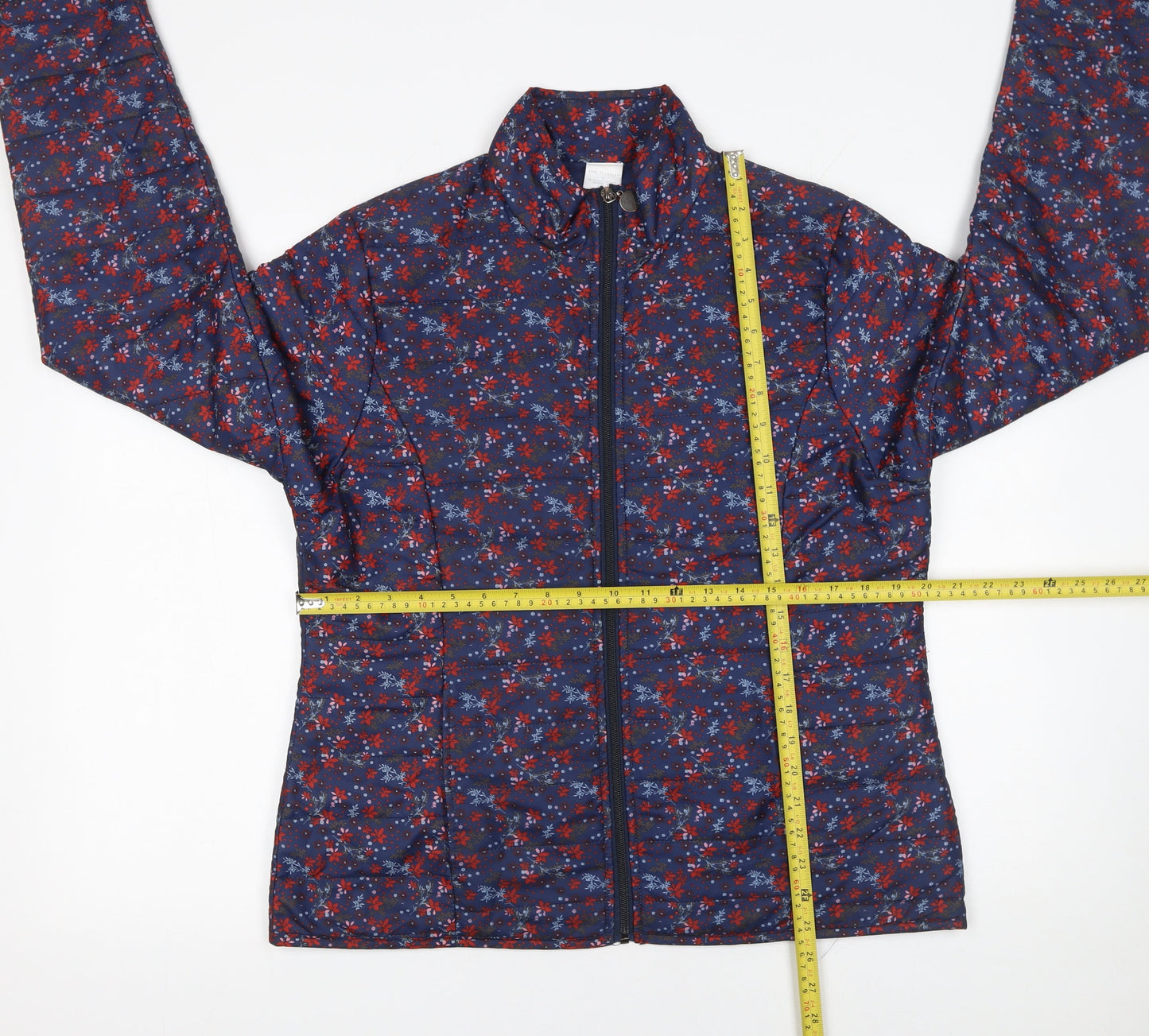 Anne de Lancay Women's Blue Floral Puffer Jacket Size M