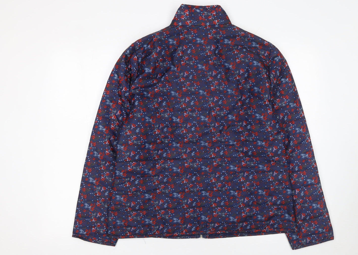 Anne de Lancay Women's Blue Floral Puffer Jacket Size M