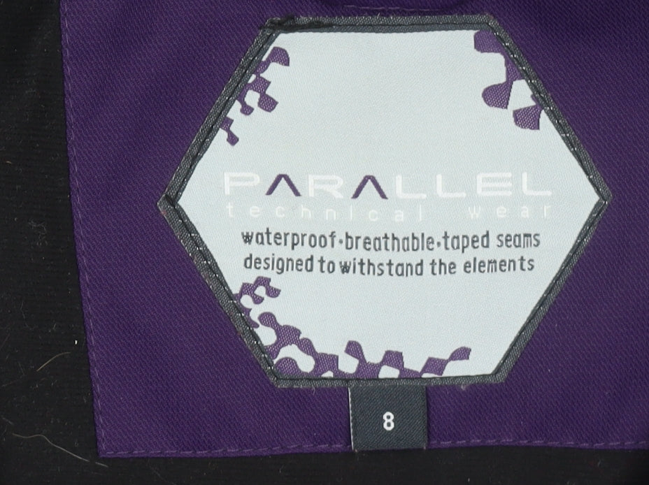Parallel Women's Purple Ski Jacket Waterproof Hooded Size 8