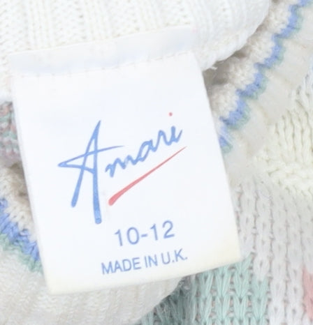 Amari Women’s Ivory Floral Knit Pullover Jumper Size 10-12