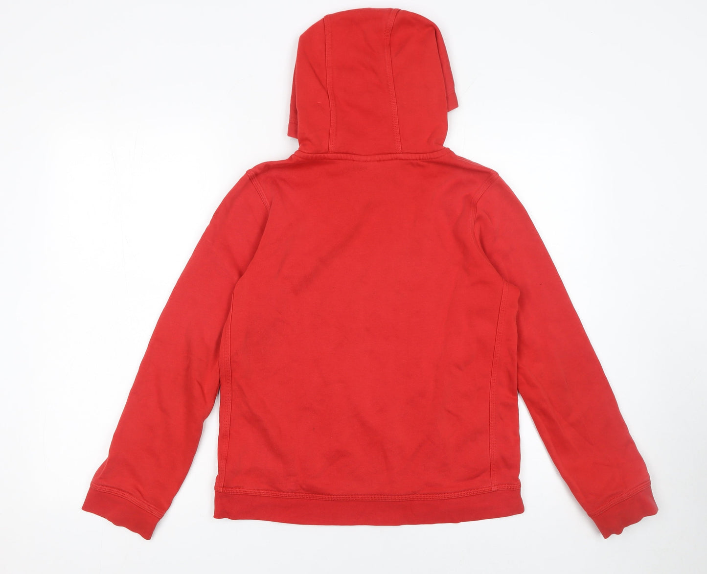 Nike Boys Red Pullover Hoodie Size 13-14 Years Cotton Blend Logo Sweatshirt