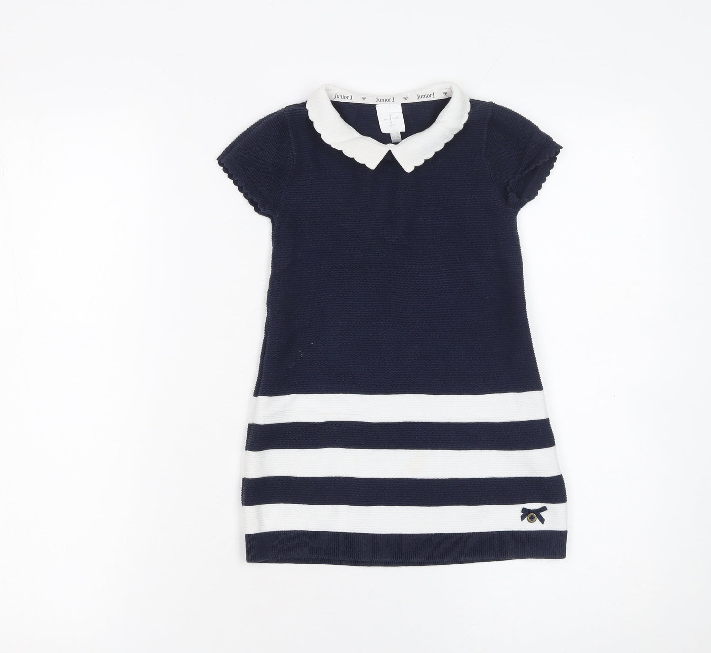 Junior J by Jasper Conran Navy & White Striped Knit Dress 18-24 Months Girls