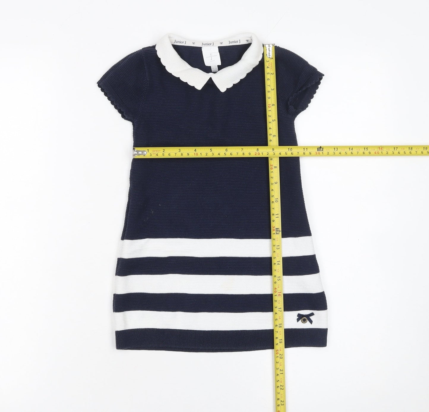 Junior J by Jasper Conran Navy & White Striped Knit Dress 18-24 Months Girls