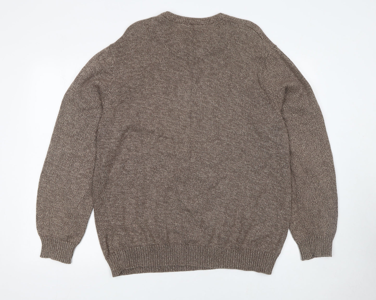 Maine New England Men's Brown Cotton Crew Neck Jumper Size L