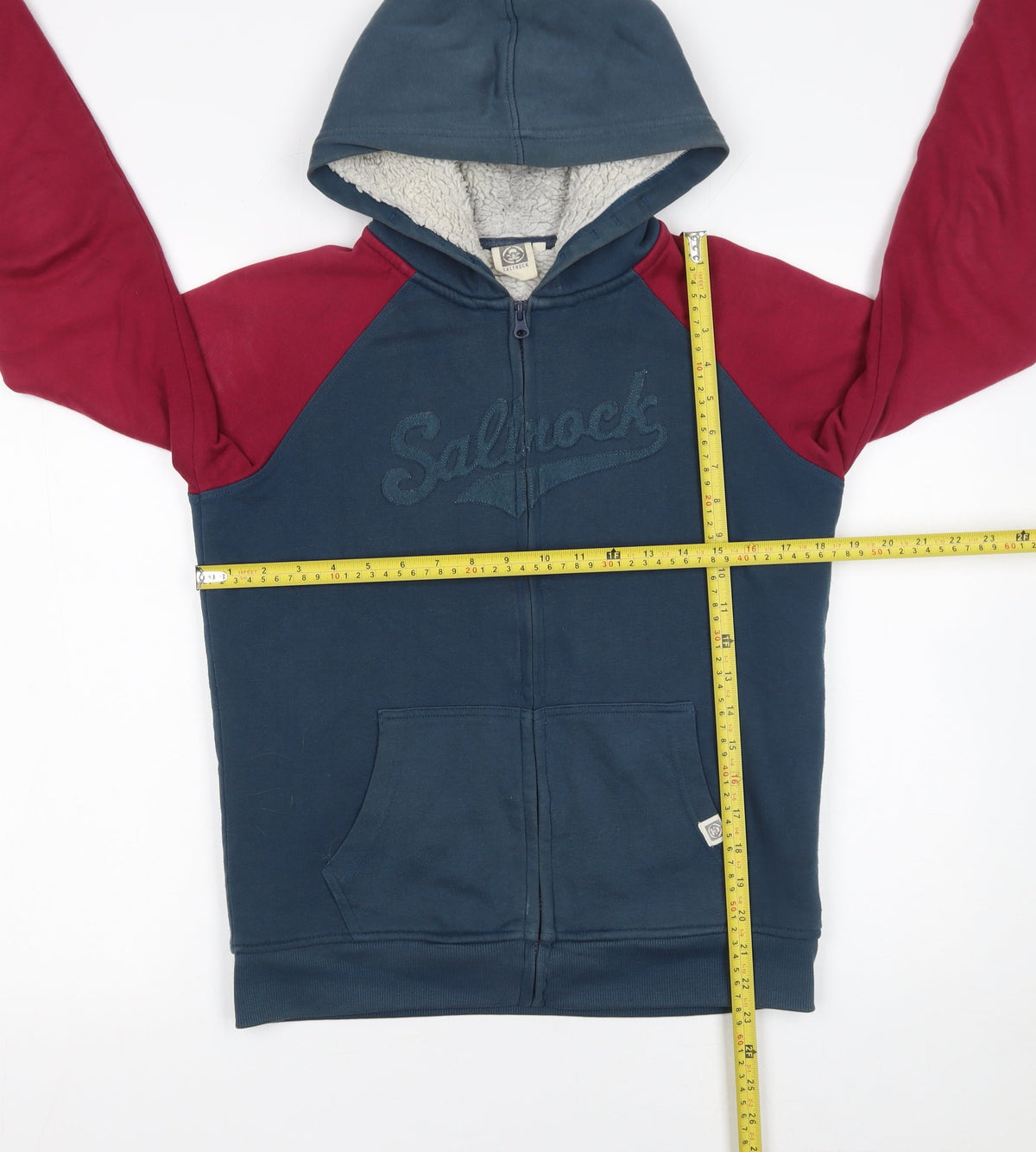 Saltrock Boys Blue & Red Fleece Lined Full Zip Hoodie 11-12 Years