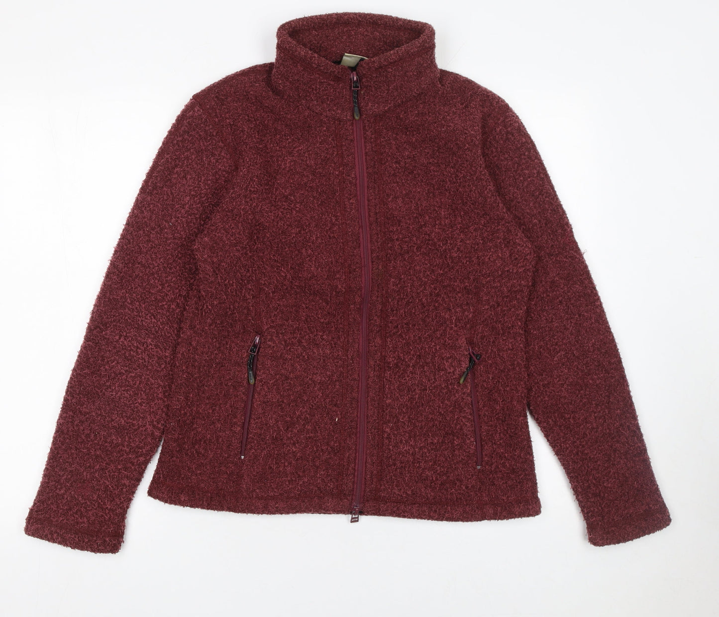 Maui Womens Red Full Zip Fleece Jacket Size 10