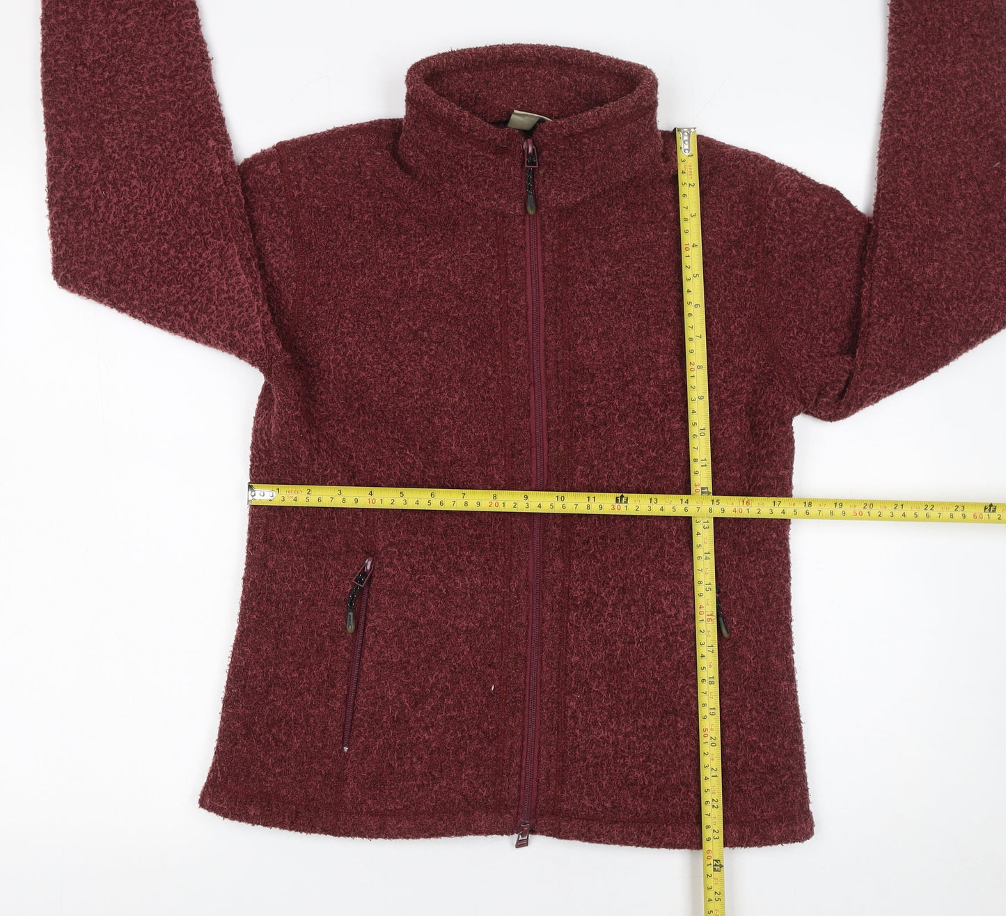 Maui Womens Red Full Zip Fleece Jacket Size 10