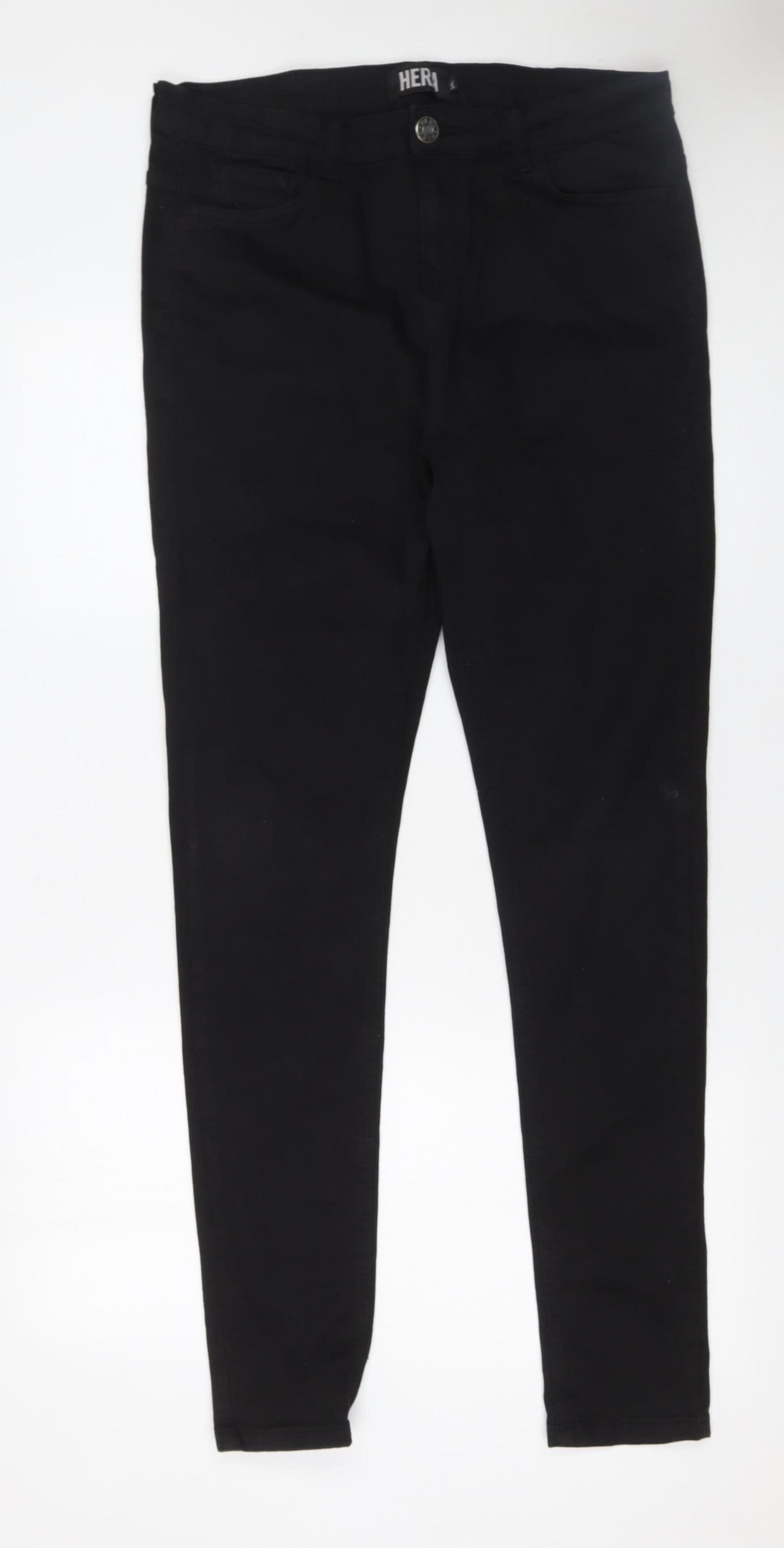 HERA Mens Black Skinny Jeans 34L Cotton Blend Stretch Denim
