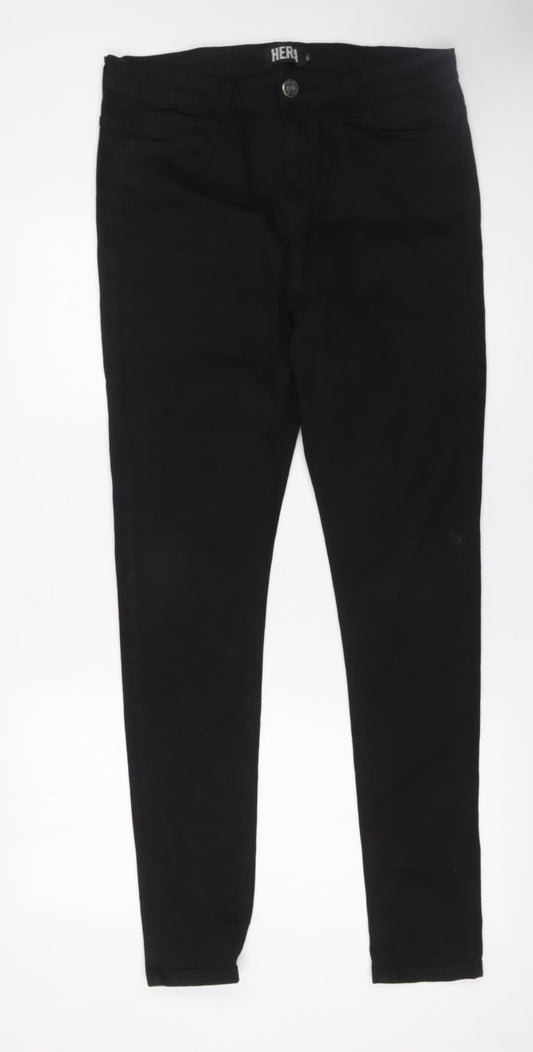 HERA Mens Black Skinny Jeans 34L Cotton Blend Stretch Denim