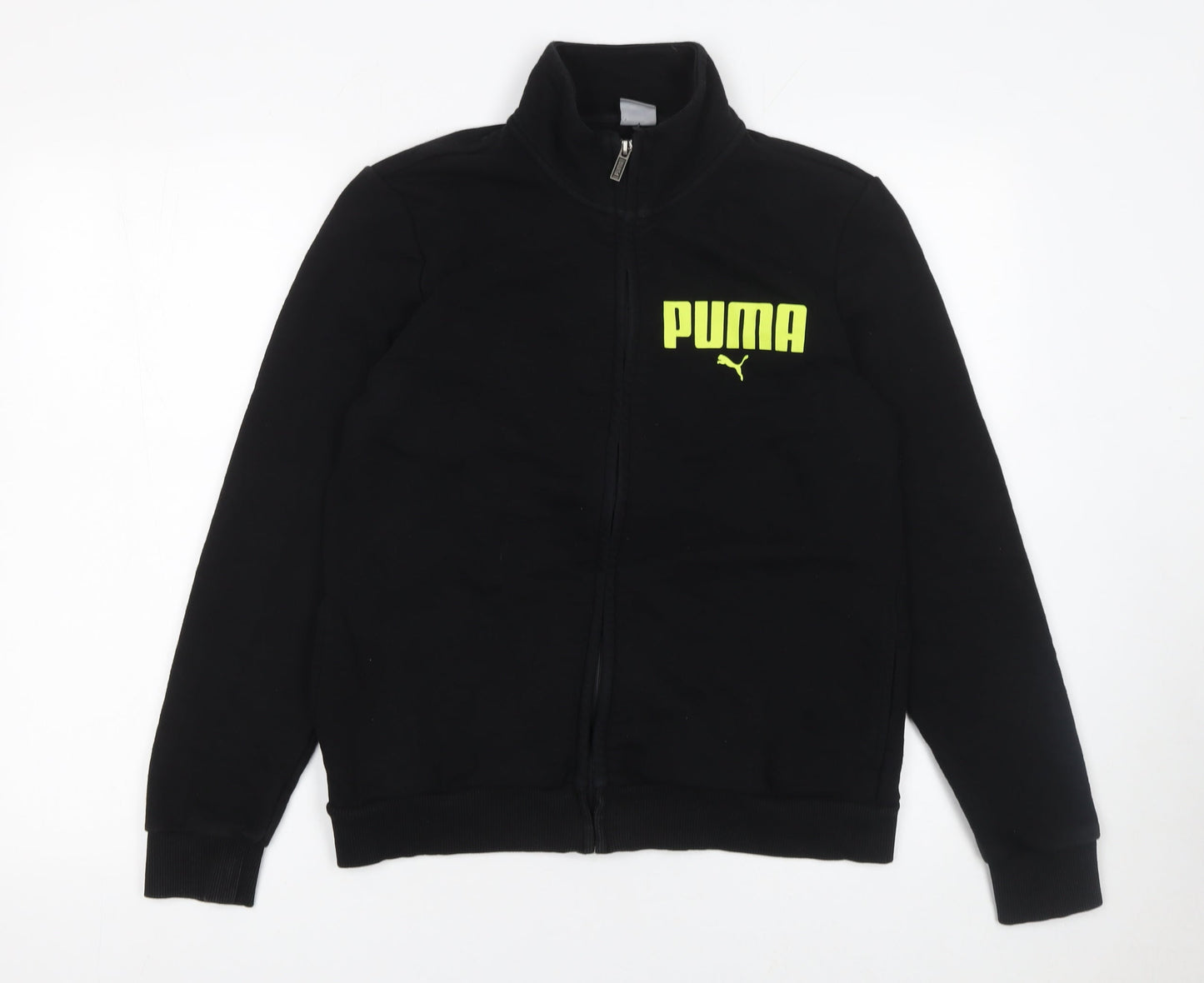 Puma Womens Black Full Zip Hoodie Sweatshirt Size L Logo Design