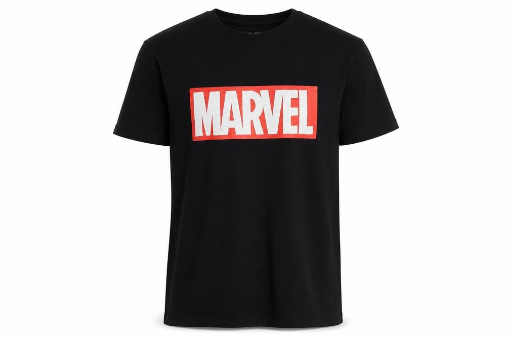 Marvel Men’s Black Avengers Logo Graphic T-Shirt M Regular Fit