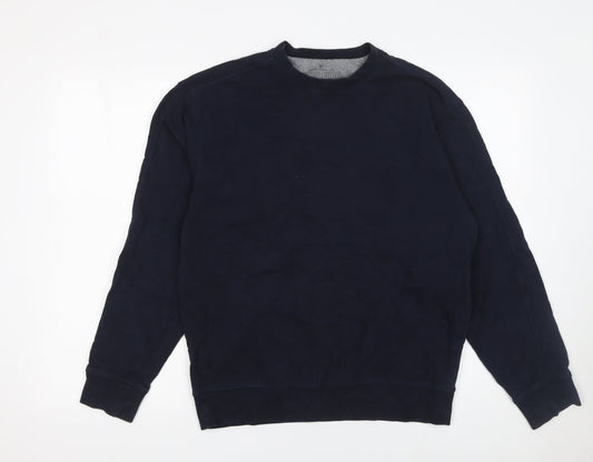 Marks and Spencer Men's Blue Small Crew Neck Cotton Sweatshirt