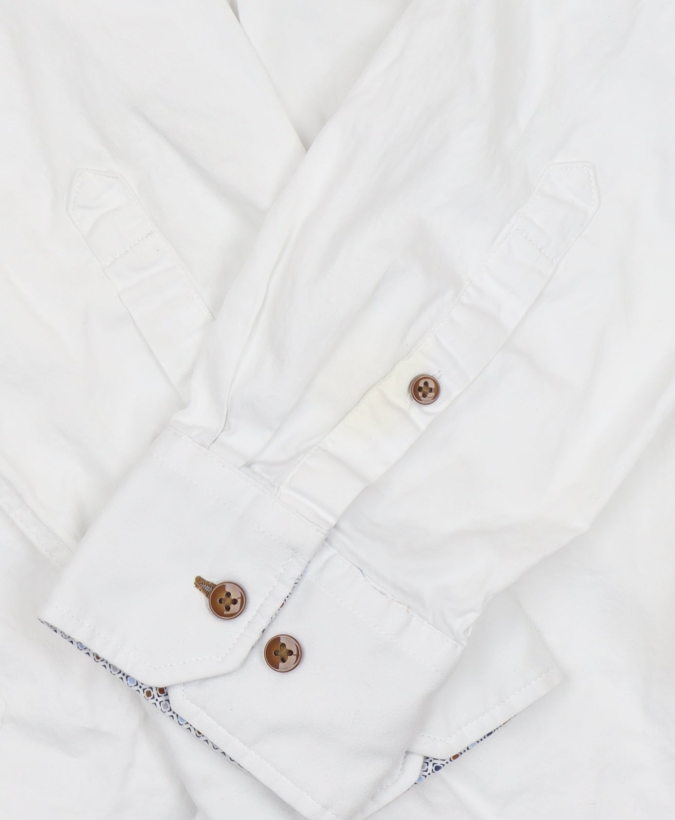 Bugatti Men's White Cotton Button-Down Long Sleeve Shirt XL