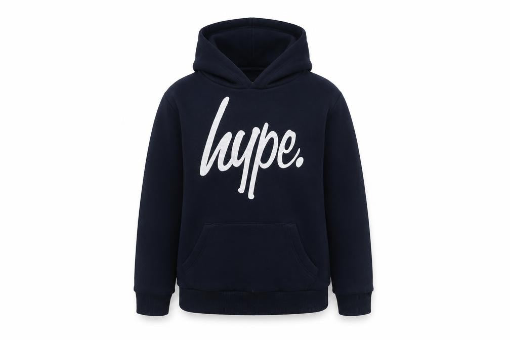Hype Boys Blue Pullover Hoodie 11-12 Years Cotton Fleece Logo Sweatshirt