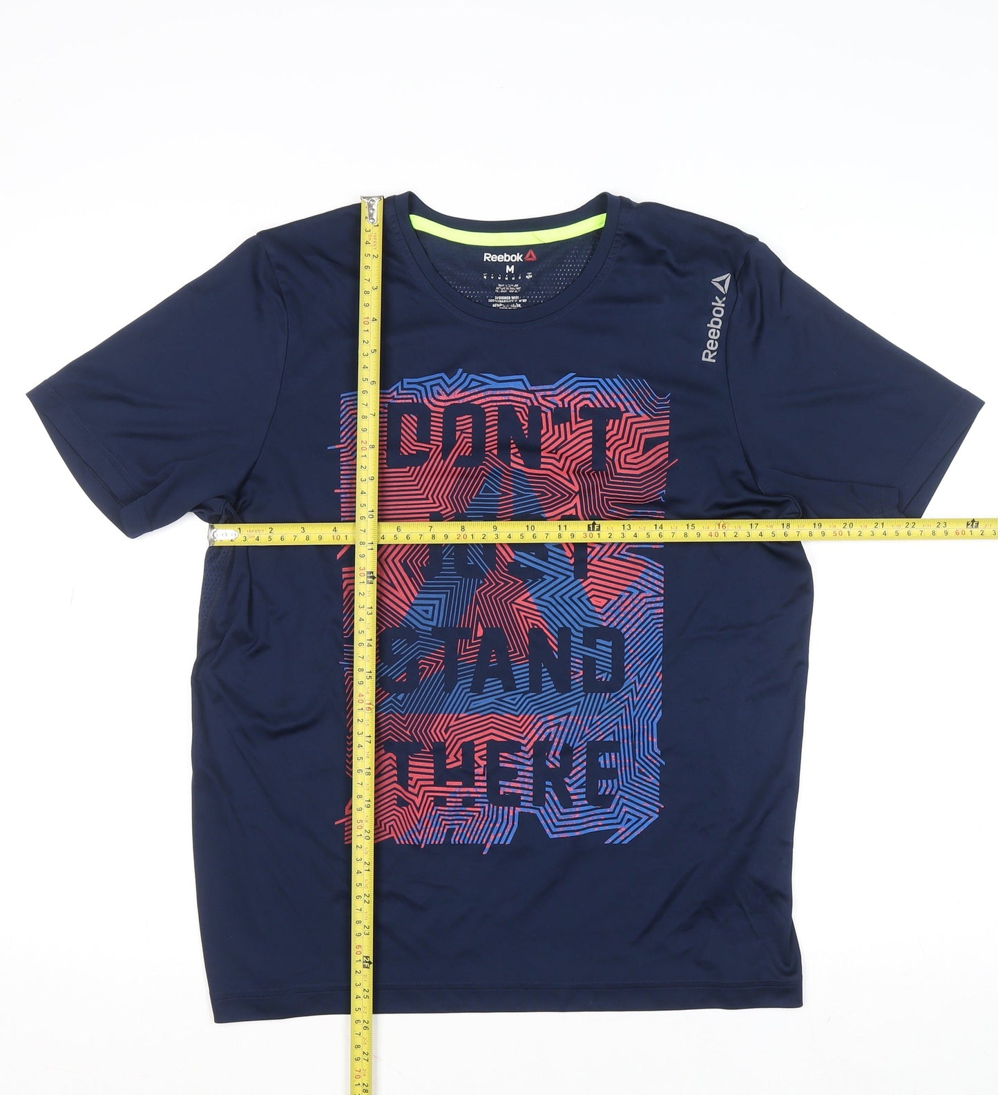 Reebok Men's Blue Graphic Print Sports T-Shirt Size M