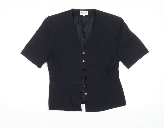 Cartoon Women’s Black Short Sleeve Single-Breasted Suit Jacket Size 10