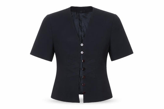 Cartoon Women’s Black Short Sleeve Single-Breasted Suit Jacket Size 10