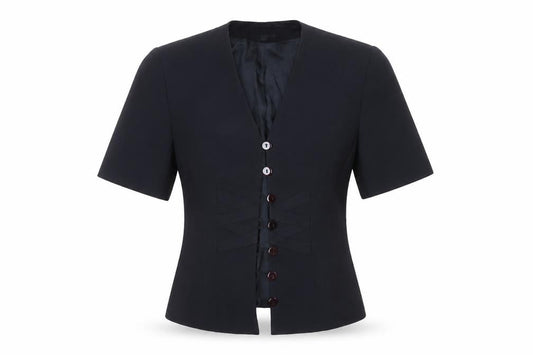 Cartoon Women’s Black Short Sleeve Single-Breasted Suit Jacket Size 10