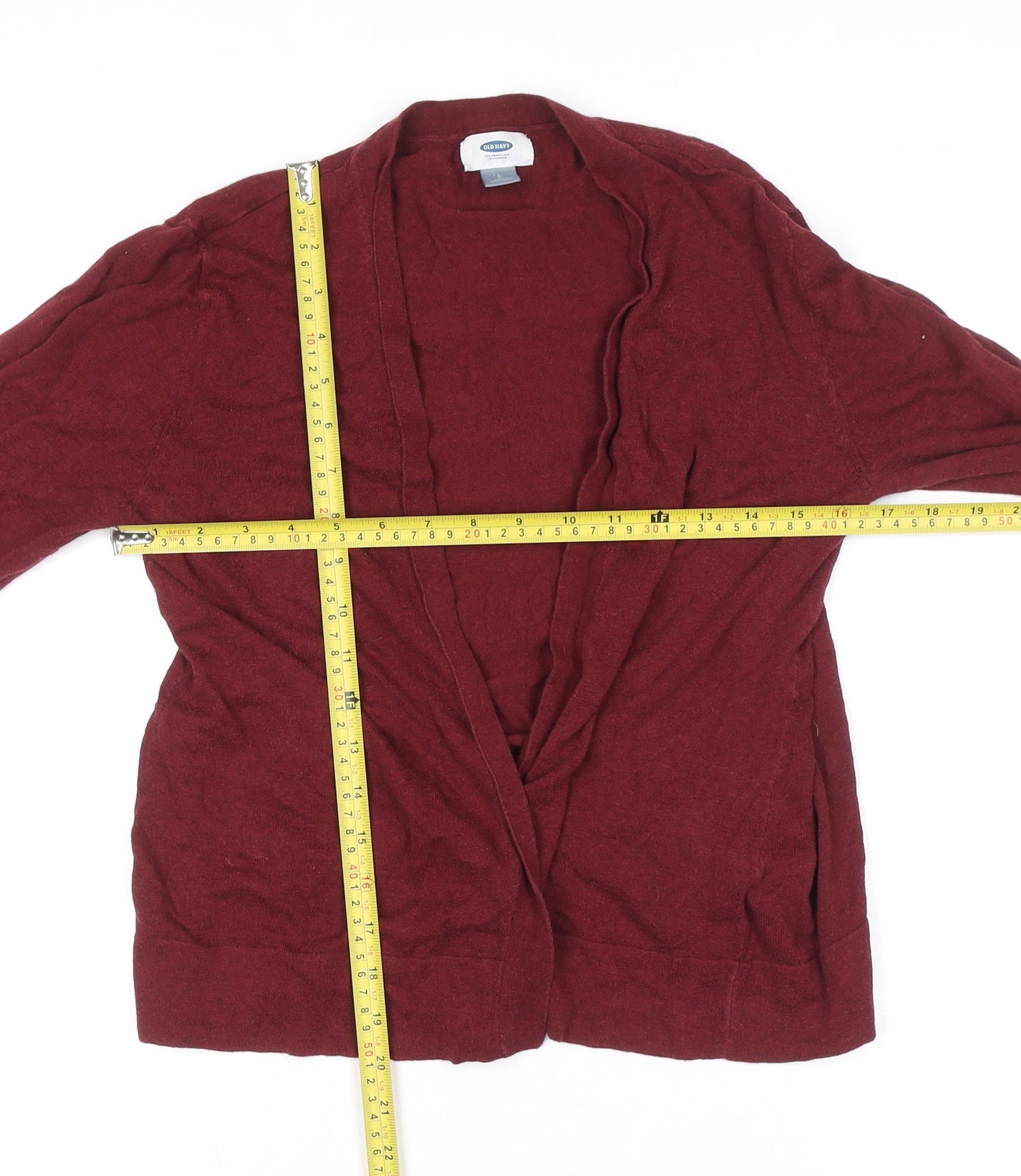 Old Navy Women’s Red Long Sleeve Cotton Viscose Open Cardigan Size L