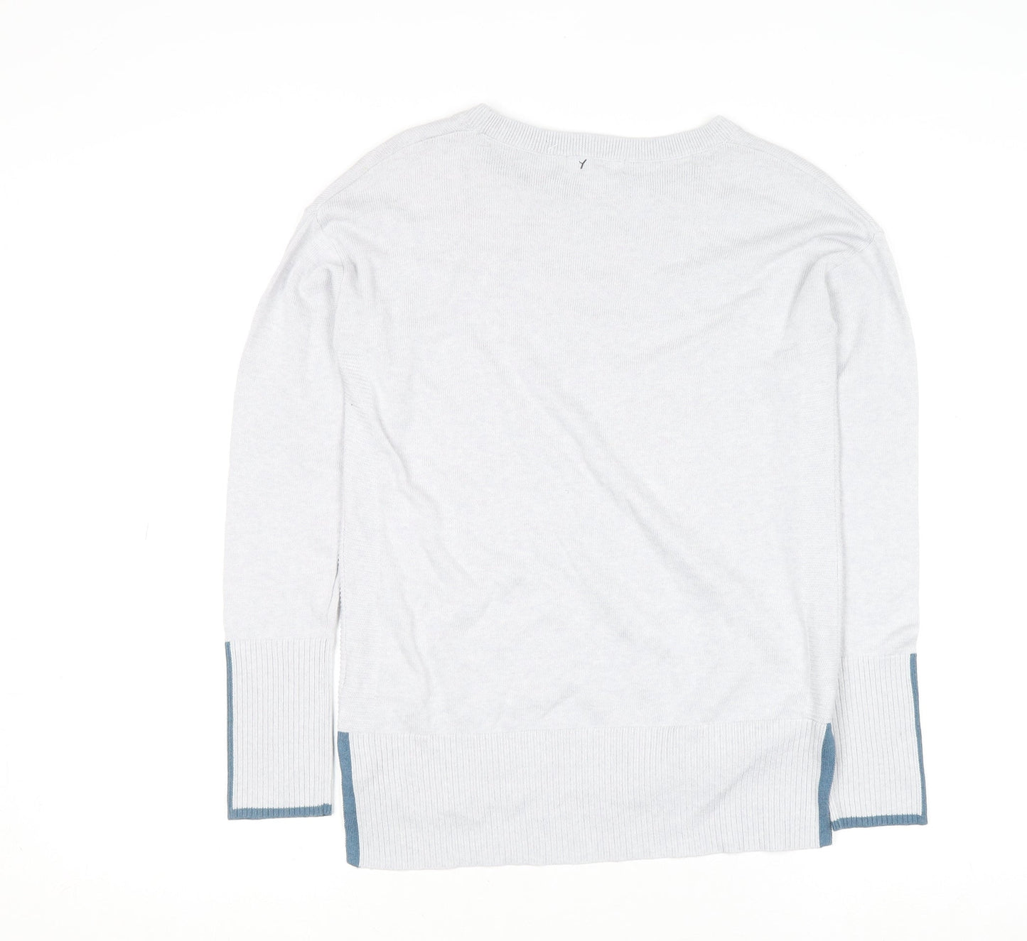 White Stuff Women's White Crew Neck Cotton Blend Jumper Size 6