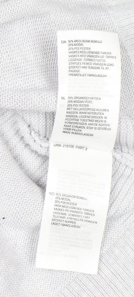 White Stuff Women's White Crew Neck Cotton Blend Jumper Size 6