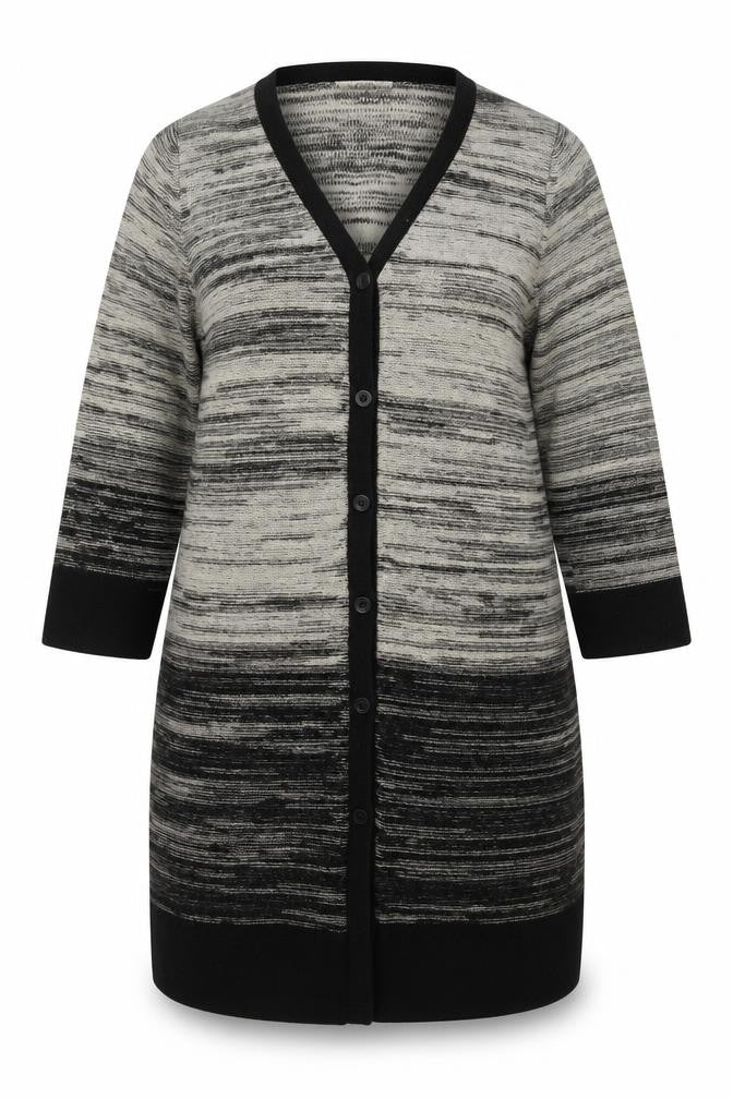 Massimo Dutti Women’s Grey Wool Blend Long Line Cardigan Size 22