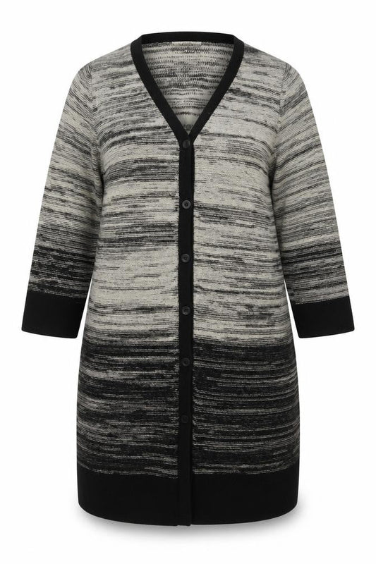 Massimo Dutti Women’s Grey Wool Blend Long Line Cardigan Size 22