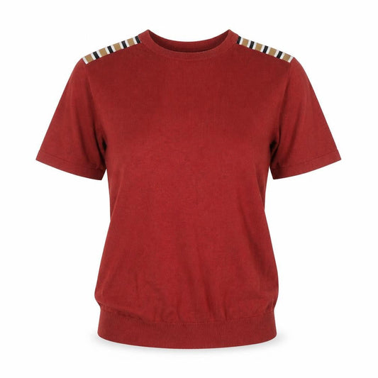 Next Women’s Red Striped Cotton Short Sleeve T-Shirt Size L