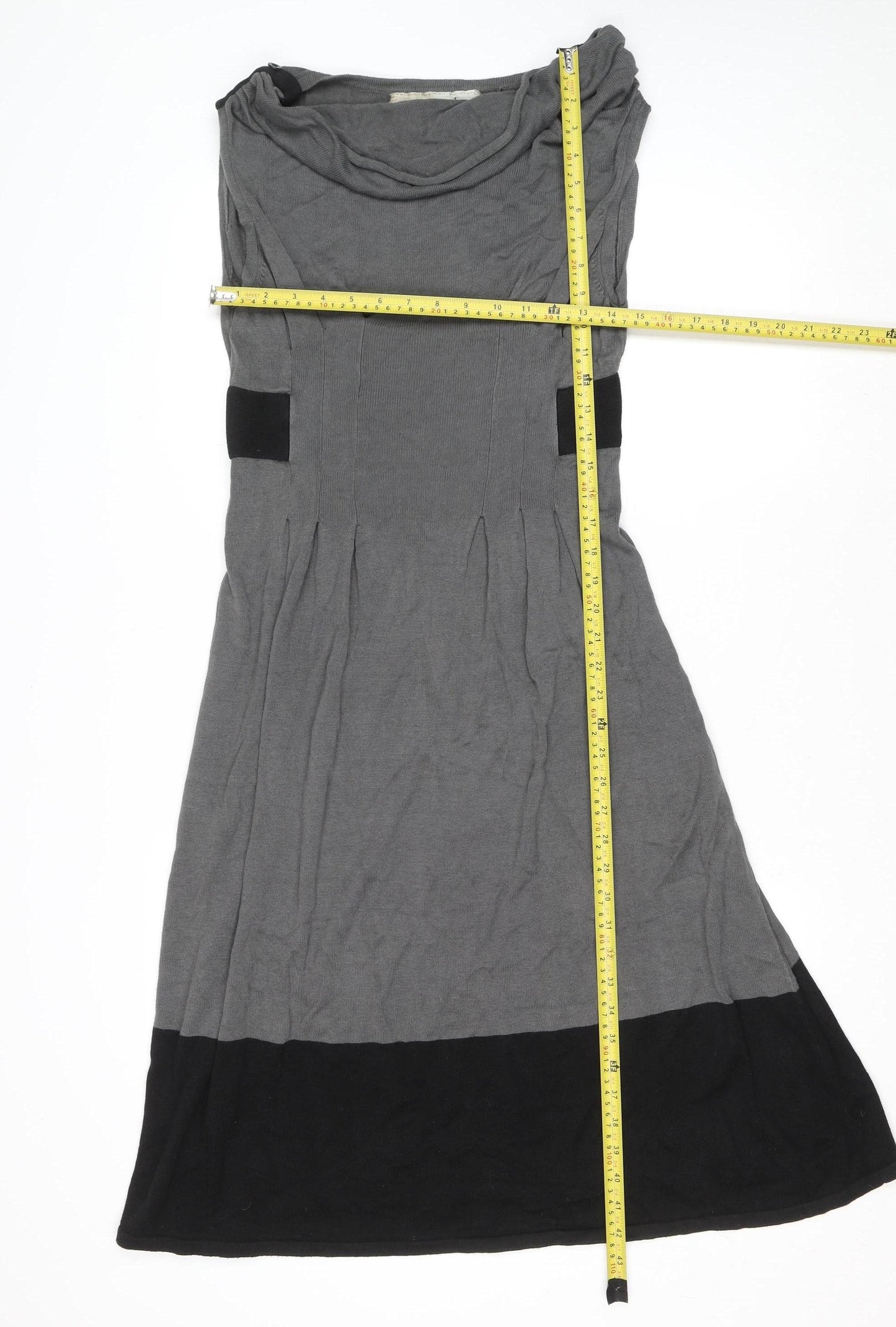 Designers at Debenhams Grey Colourblock Fit & Flare Womens Dress Size 12