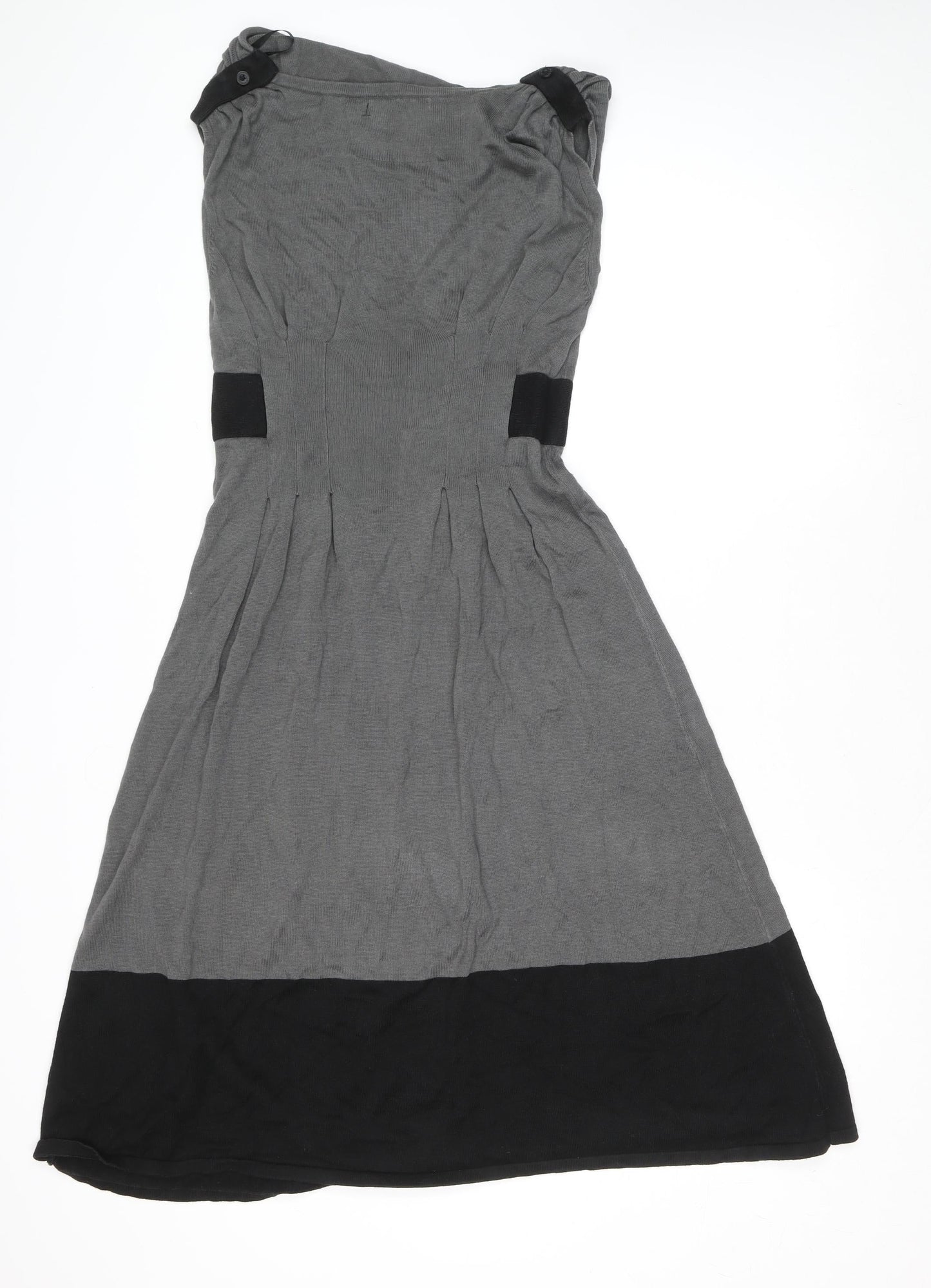 Designers at Debenhams Grey Colourblock Fit & Flare Womens Dress Size 12