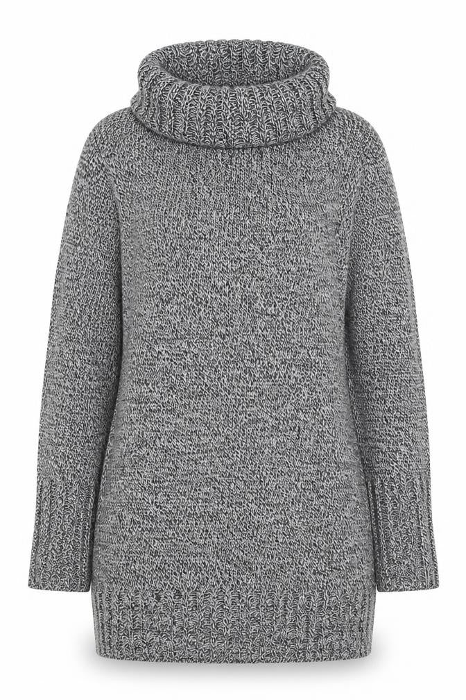 H&M Womens Grey Cowl Neck Chunky Knit Pullover Jumper Size 8