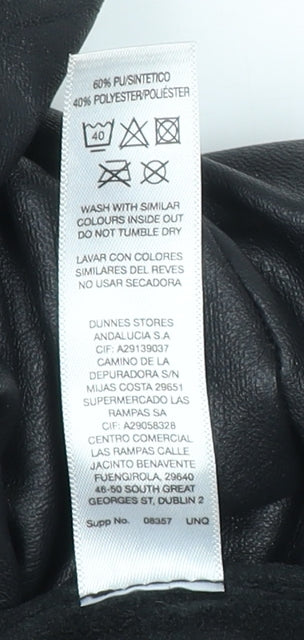 Savida Women’s Black Faux Leather Leggings Size 10 Slim Fit