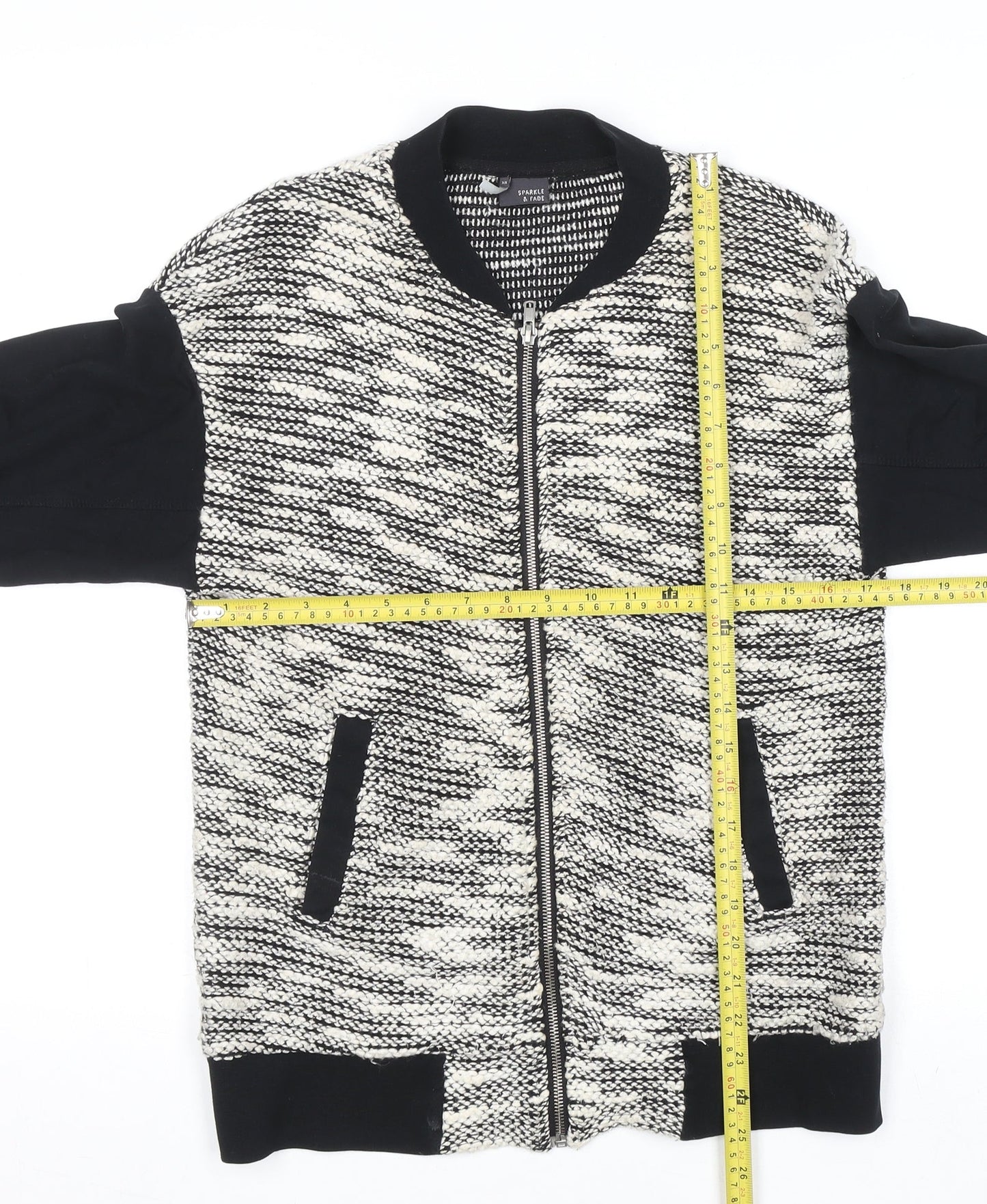 Sparkle & Fade Womens Black Knit Full Zip Jumper XS