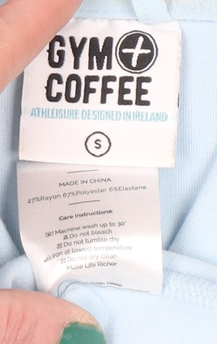 Gym+Coffee Women's Blue Small Track Jacket Full Zip Athleisure Slim Fit