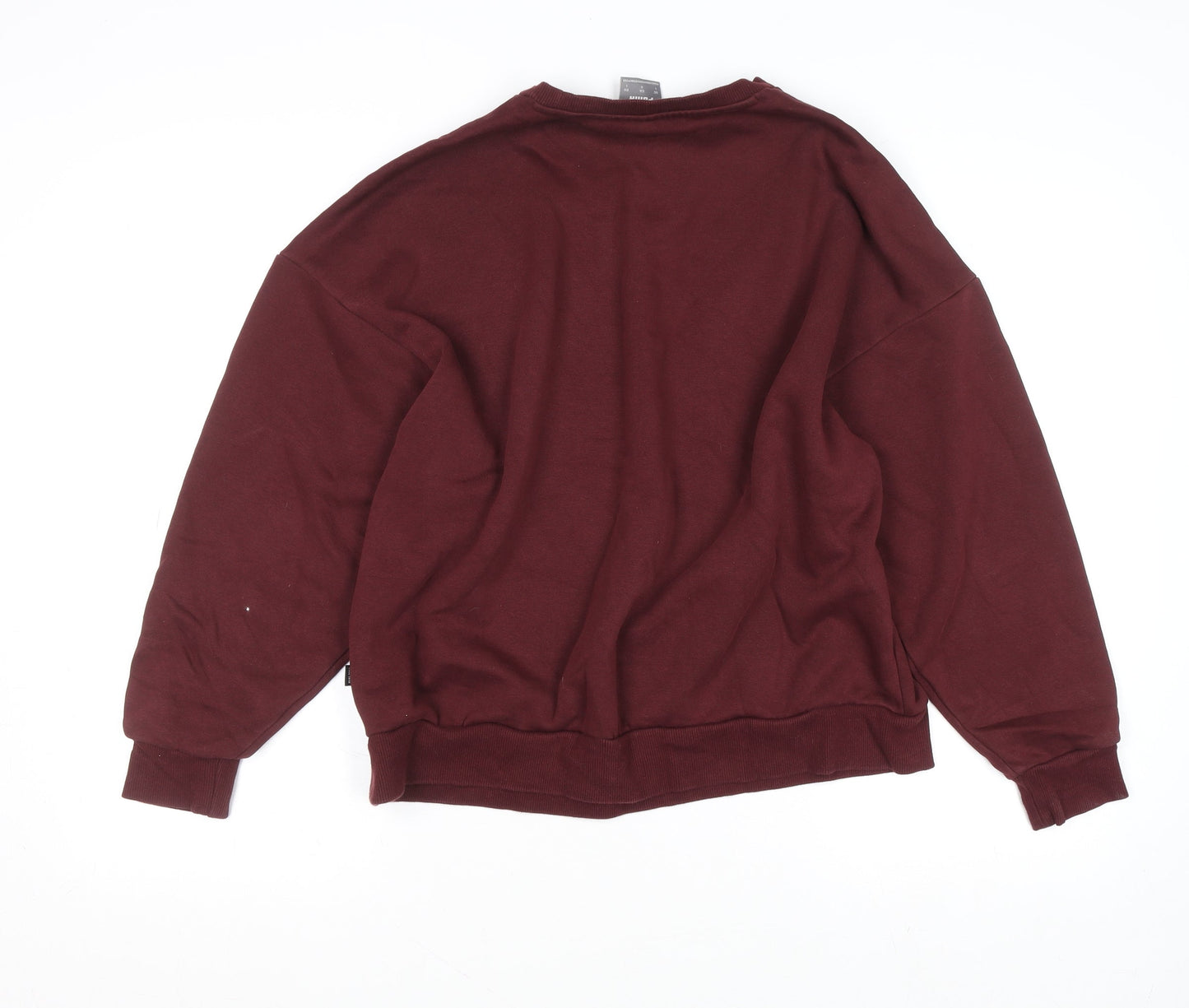Puma Women's Burgundy Pullover Sweatshirt Large Crew Neck Logo Print