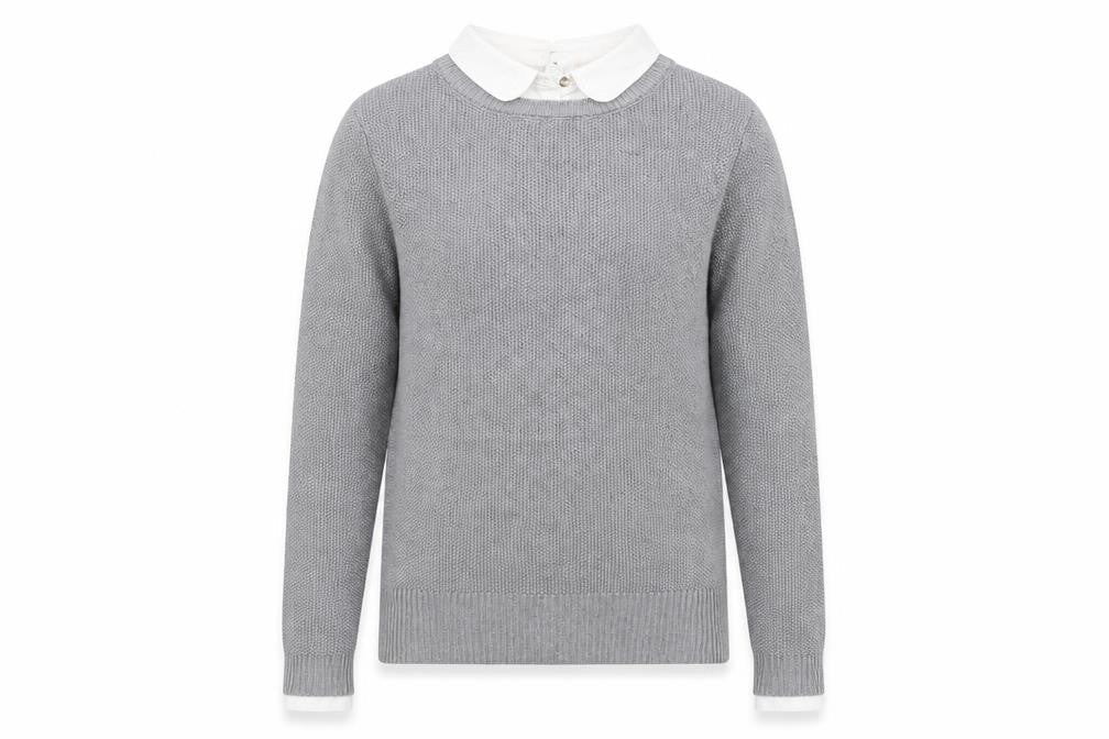 Seraphine Women’s Grey Collared Knit Jumper XS Regular Fit