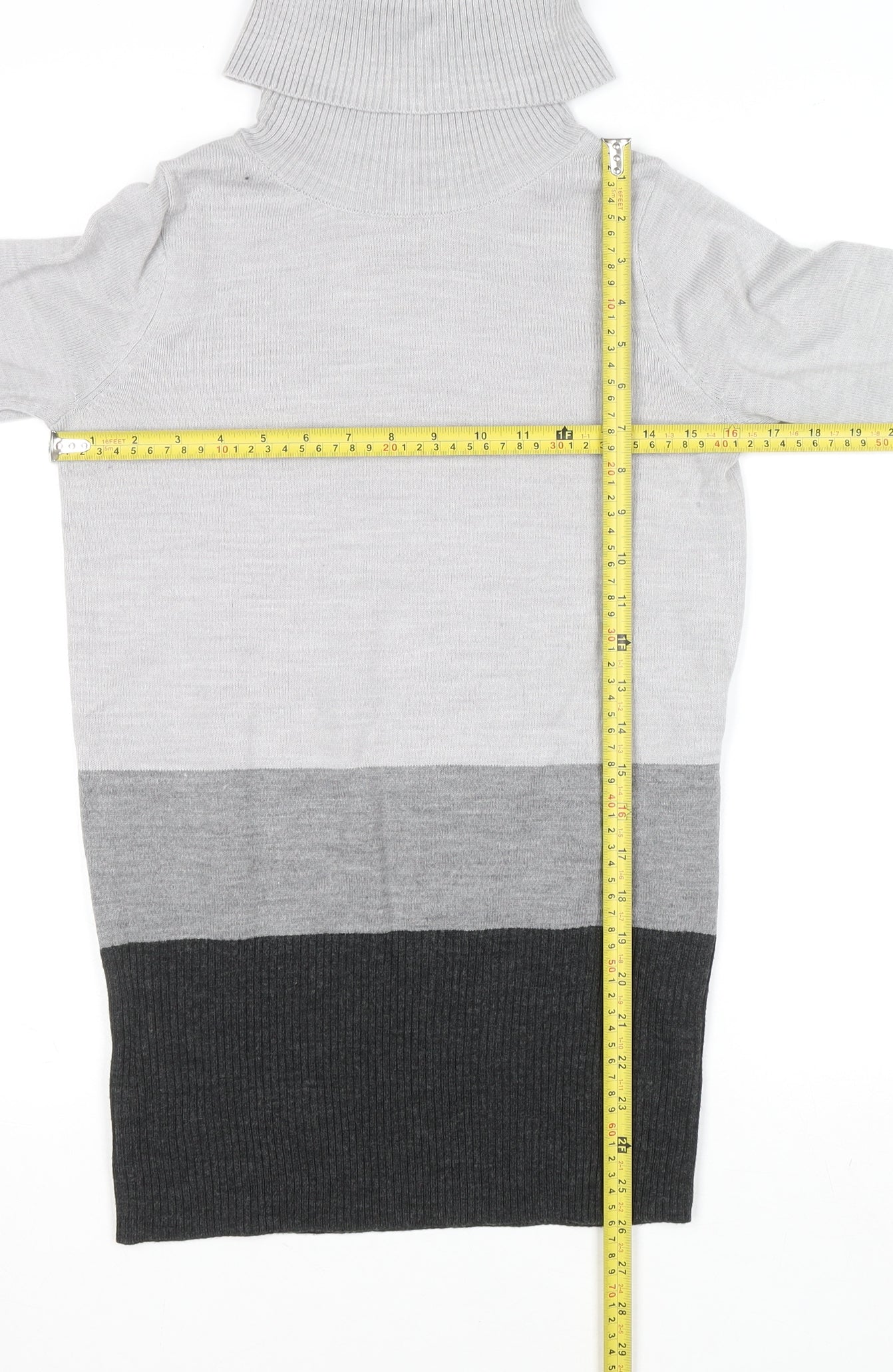 Marks and Spencer Womens Grey Roll Neck Acrylic Jumper Size 6
