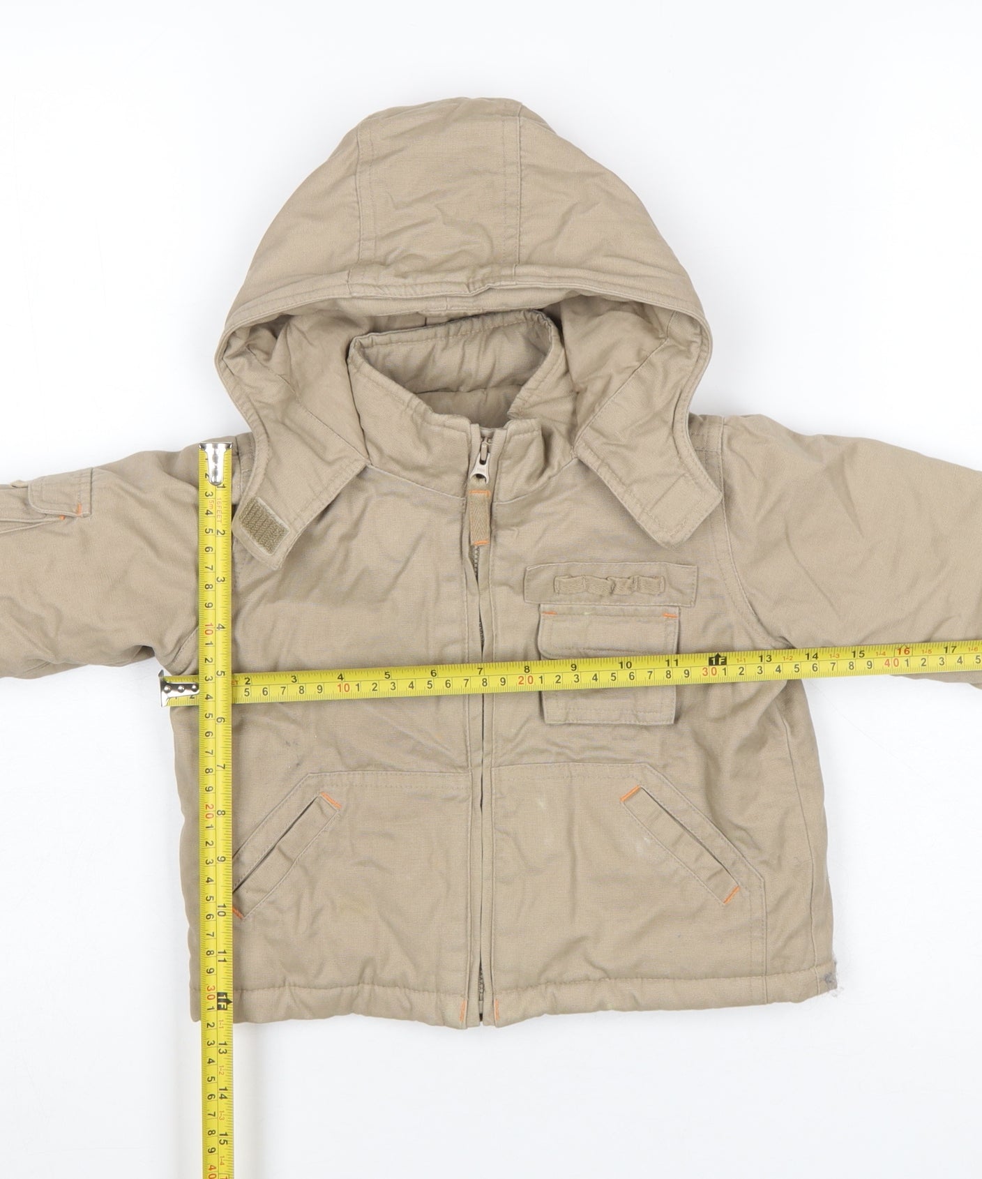 Mamas & Papas Beige Hooded Parka Jacket 6-9 Months Unisex Baby