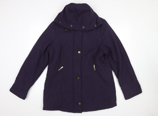 Marks and Spencer Women's Purple Hooded Puffer Jacket UK 14