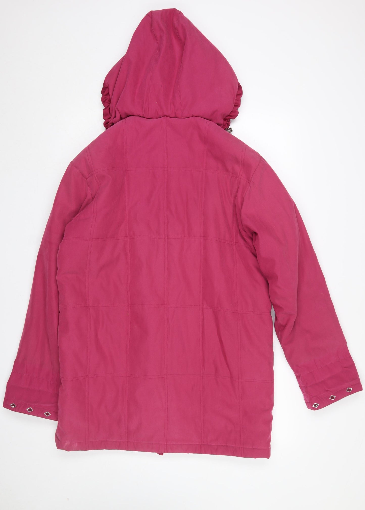 Astraka Women’s Pink Hooded Parka Coat Size S Mid-Length Polyester