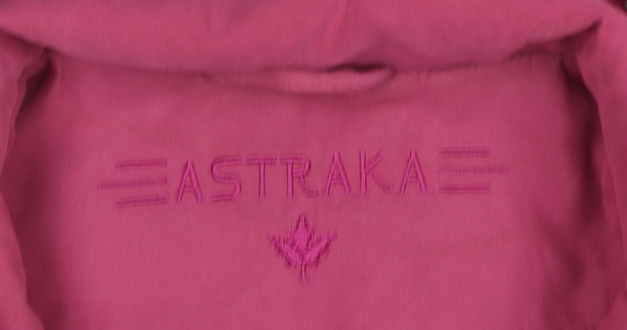 Astraka Women’s Pink Hooded Parka Coat Size S Mid-Length Polyester