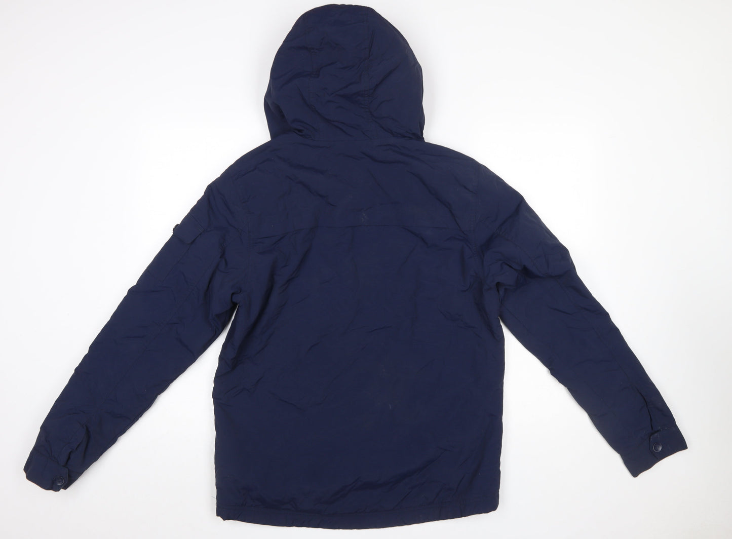 Next Men's Blue Hooded Windbreaker Jacket Size S Lightweight Casual