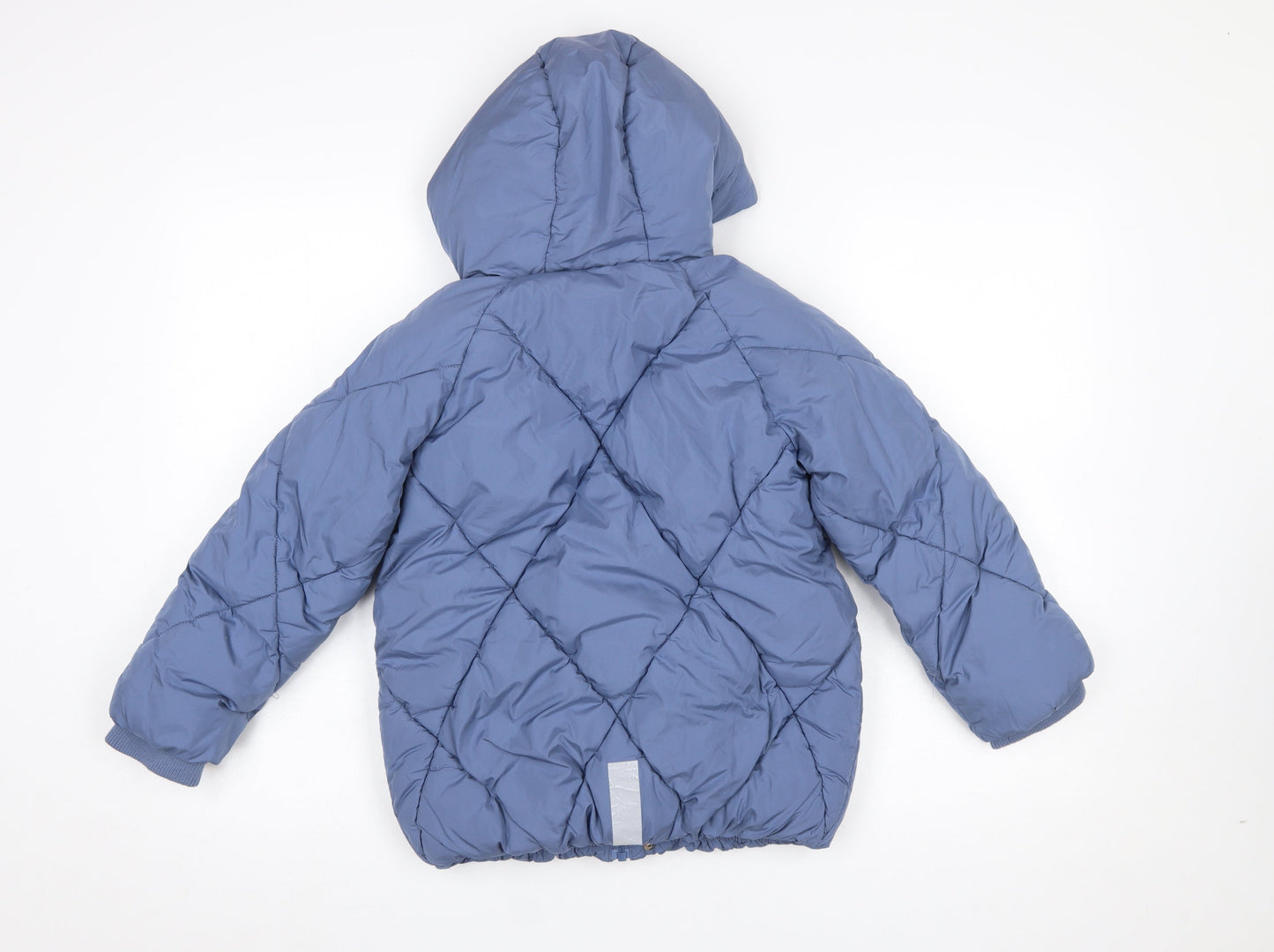 Marks and Spencer Boys Blue Hooded Puffer Jacket 6-7 Years Winter Coat