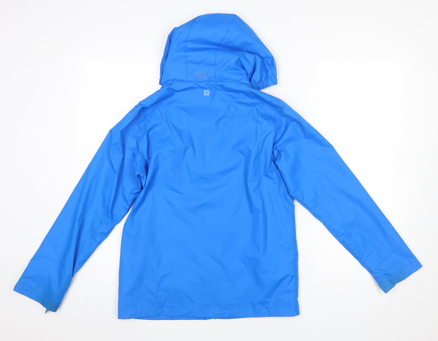 Mountain Warehouse Boys Blue Hooded Water Resistant Rain Coat 11-12 Years